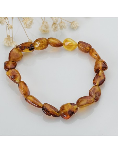 Pulseira de âmbar formas pedra natural