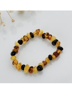 Pulseira de âmbar infantil multicolor formas pedra natural 2