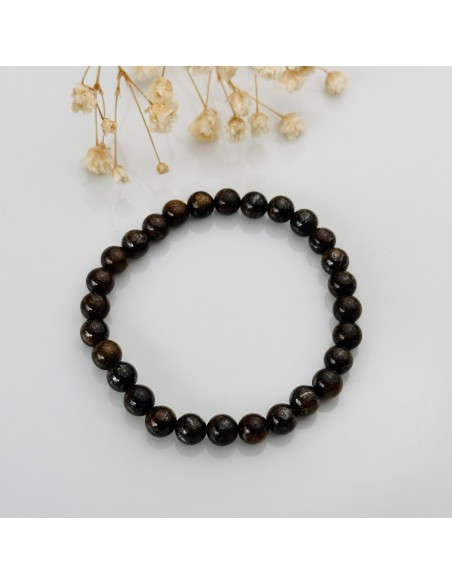 Pulseira de bronzite 6mm pedra natural