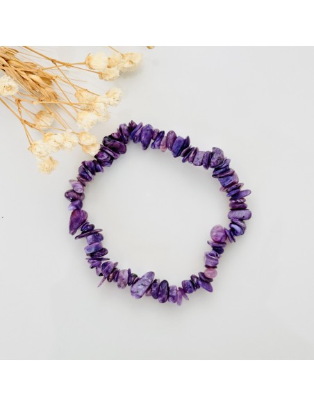 Pulseira de charoite chip extra pedra natural