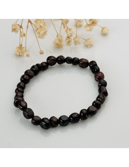Pulseira de granada formas cristal natural