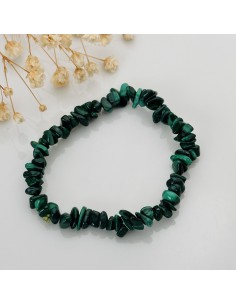 Pulsera de malaquita chip para transformación emocional, protección energética y fortalecimiento del corazón