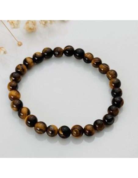 Pulsera de ojo de tigre 6 mm que aporta fuerza personal, protección energética y claridad interior