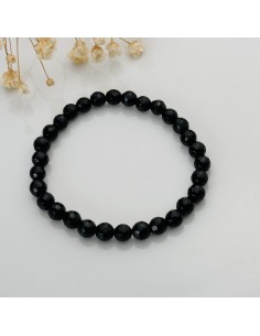 PULSERA DE TURMALINA NEGRA FACETADA 6MM