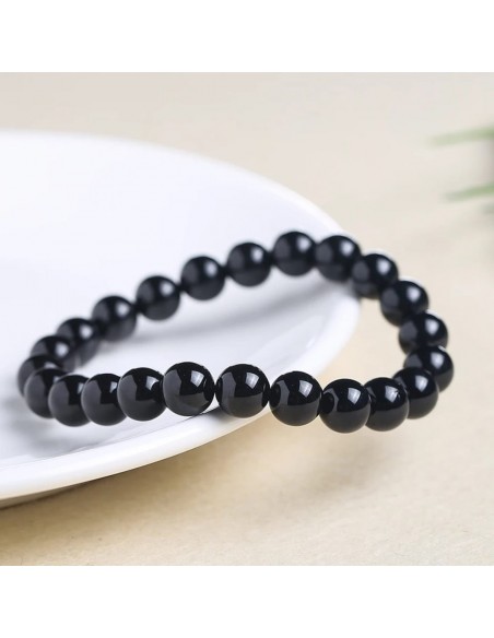 Pulseira de turmalina negra 8mm pedra natural