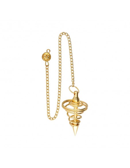 Pêndulo espiral de bronze pequeno para foco mental, movimento energético e limpeza vibracional