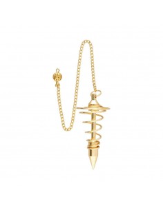 Pêndulo espiral de bronze grande para expansão energética, precisão radiestésica e limpeza vibracional profunda