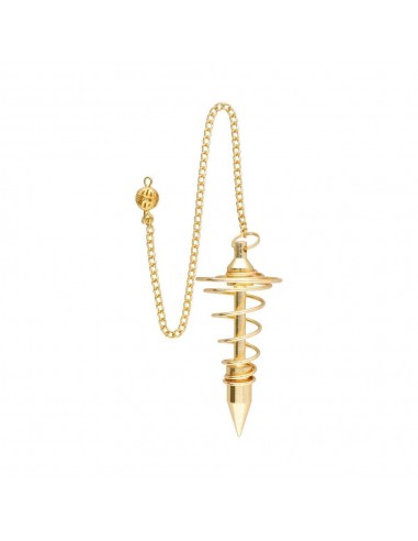 Pêndulo espiral de bronze grande para expansão energética, precisão radiestésica e limpeza vibracional profunda