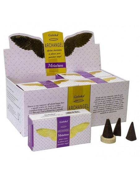 Incienso cono Arcángel Metatron para purificación energética, elevación espiritual y claridad de la consciencia
