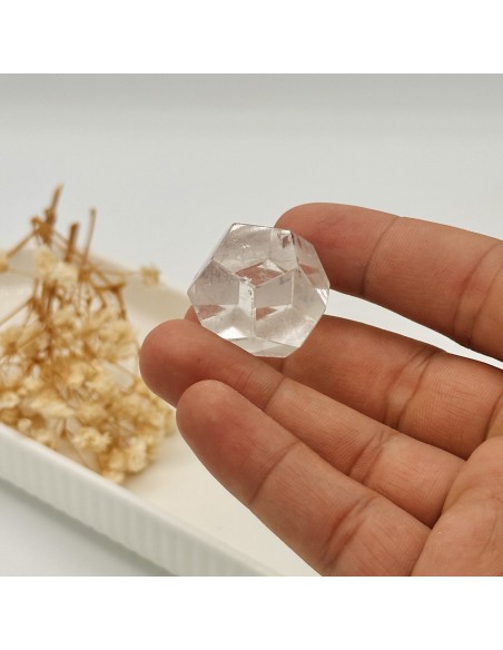 Dodecaedro de quartzo 2 a 3 cm sólido platónico