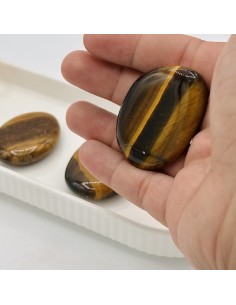 Ojo de Tigre rodado plano extra para protección, coraje y foco interior 2