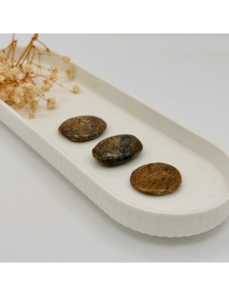 ZOISITE COM RUBI RODADO PLANO 3CM