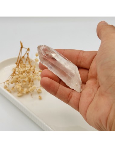 Ponta de quartzo lemuriano fumado 4 a 6 cm para proteção espiritual, enraizamento consciente e ativação da memória ancestral