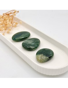 Ágata Árvore rolada plana 3 cm para crescimento interior, serenidade emocional e enraizamento natural