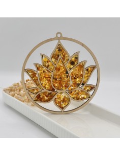 FLOR DE LOTO ÁMBAR 20CM