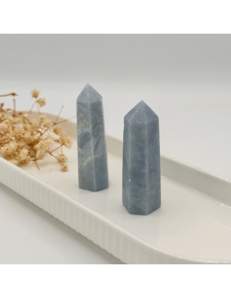 Gerador de angelite 6 a 7 cm para paz interior, comunicação angélica e elevação espiritual consciente