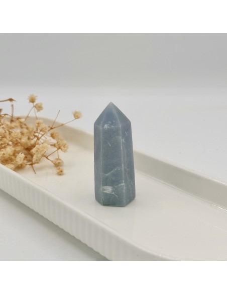 Gerador de angelite 6 a 7 cm para paz interior, comunicação angélica e elevação espiritual consciente