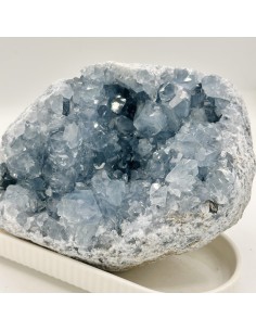 Drusa de celestina pieza única para paz profunda, elevación espiritual y conexión angélica consciente