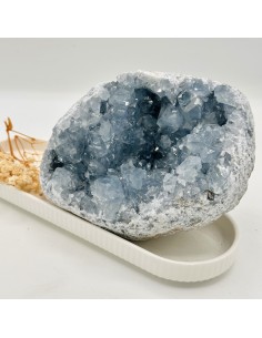 Drusa de celestina peça única para paz profunda, elevação espiritual e conexão angélica consciente 2