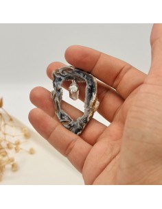 COLGANTE GEODA DE ÁGATA CON TURMALINA | PROTECCIÓN Y ESTABILIDAD ENERGÉTICA 2