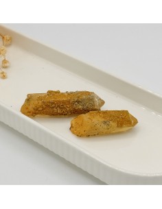 PUNTA DE CUARZO CON SIDERITE 4 A 6CM