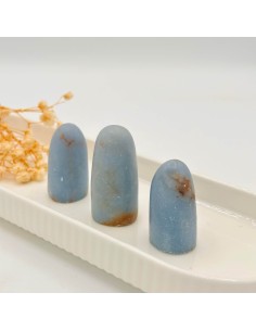 Forma de angelite 4 a 5 cm para paz interior, comunicação suave e ligação celestial