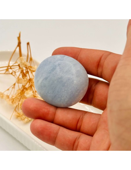 Calcite azul sabonete 4 a 6 cm pedra natural