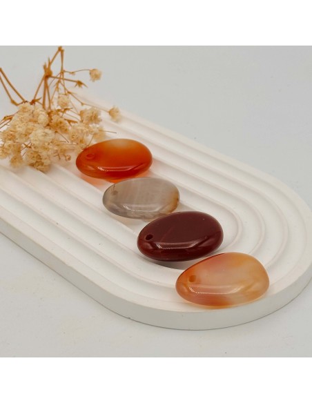 Pendente de cornalina plano cristal natural