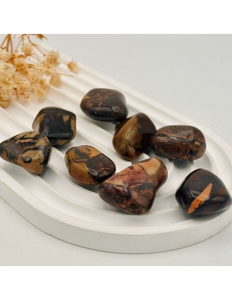 Jaspe chocolate rolado para enraizamento, força interior e equilíbrio emocional