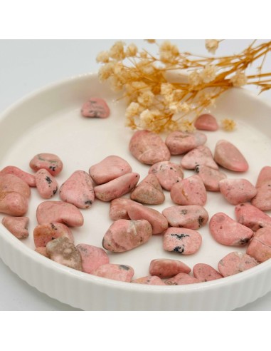 Rodonite rolada que promove cura emocional equilíbrio do coração e força interior