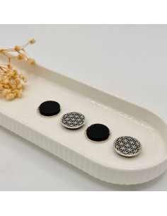 Placa de Shungit Flor de la Vida para protección contra radiaciones y equilibrio energético