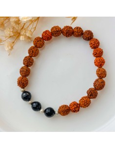 Pulseira de Rudraksha e Turmalina | Tenda Gaia