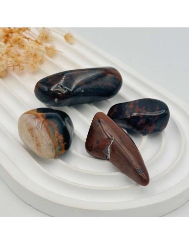 Obsidiana caoba rodada para estabilidad emocional, limpieza profunda y fortalecimiento del enraizamiento