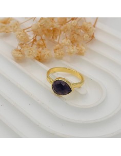 Anel de ametista alma ajustável em aço inoxidável para serenidade interior, elevação espiritual e proteção energética subtil.