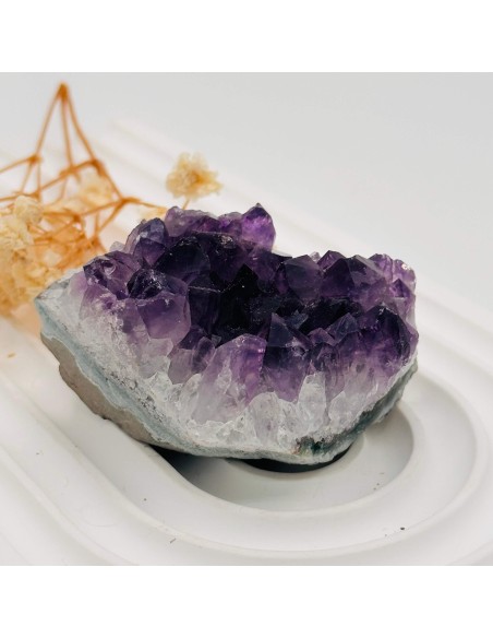 Drusa de amatista para protección espiritual, transmutación energética y serenidad interior