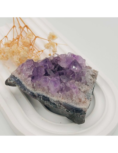 Drusa de amatista para purificación espiritual, serenidad profunda y elevación vibracional