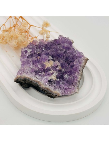 Drusa de amatista para protección espiritual, transmutación energética y serenidad interior