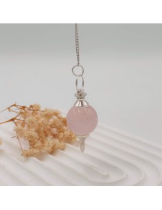 Pêndulo Mermet de quartzo rosa radiestesia 2