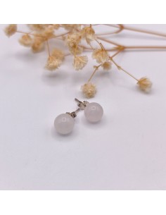 Pendientes de cuarzo rosa en plata para amor propio armonía emocional y suavidad energética