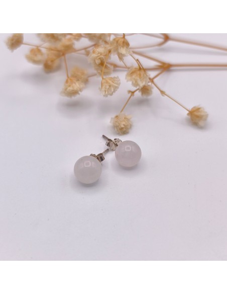 Brincos de quartzo rosa em prata para amor próprio harmonia emocional e suavidade energética