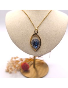 Collar de acero inoxidable con ojo turco que activa protección energética, armonía interior y claridad intuitiva 2