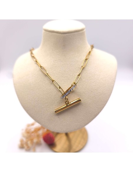 Collar de acero inoxidable en aro de luz