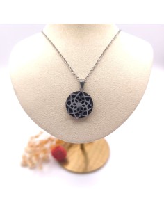 COLLAR DE SHUNGITA ACERO