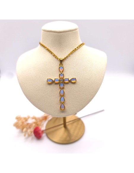 COLLAR EM ACERO INOXIDABLE CRUZ SAGRADA