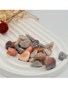 Ágata rosa natural rodada para amor propio, equilibrio emocional y seguridad interior