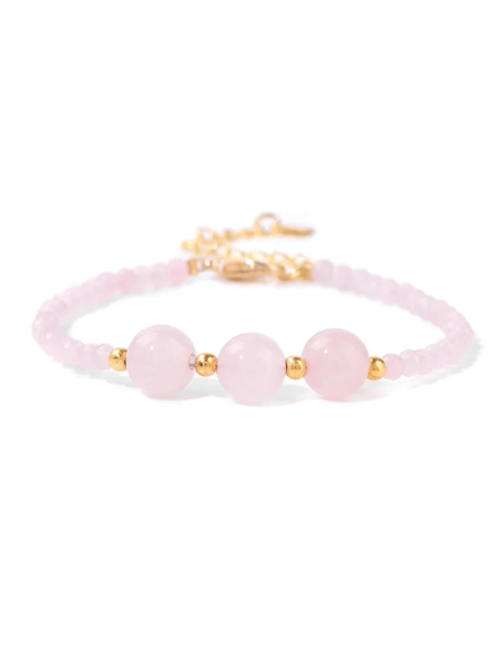 Cristal de cuarzo rosa para amor propio, sanación emocional y paz interior.