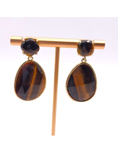 Brincos de olho de tigre para coragem, proteção energética e foco interior