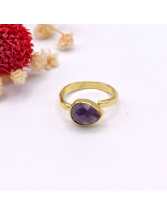 Anel de ametista alma ajustável em aço inoxidável para serenidade interior, elevação espiritual e proteção energética subtil. 2