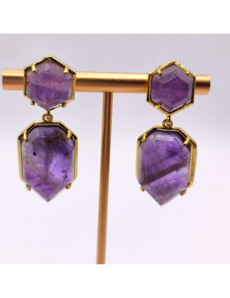 PENDIENTE DE AMATISTA MAIA ACERO