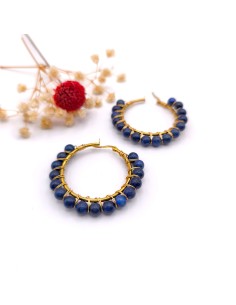 BRINCOS DE LÁPIS LAZULI ARGOLAS